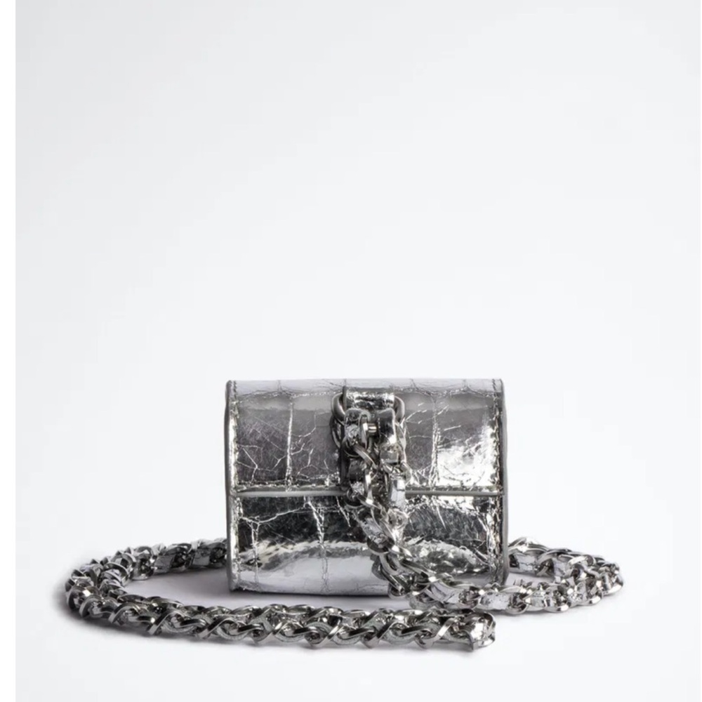 NWT Zadig & Voltaire Metallic Mini Bag with Chain - Picture 8 of 10